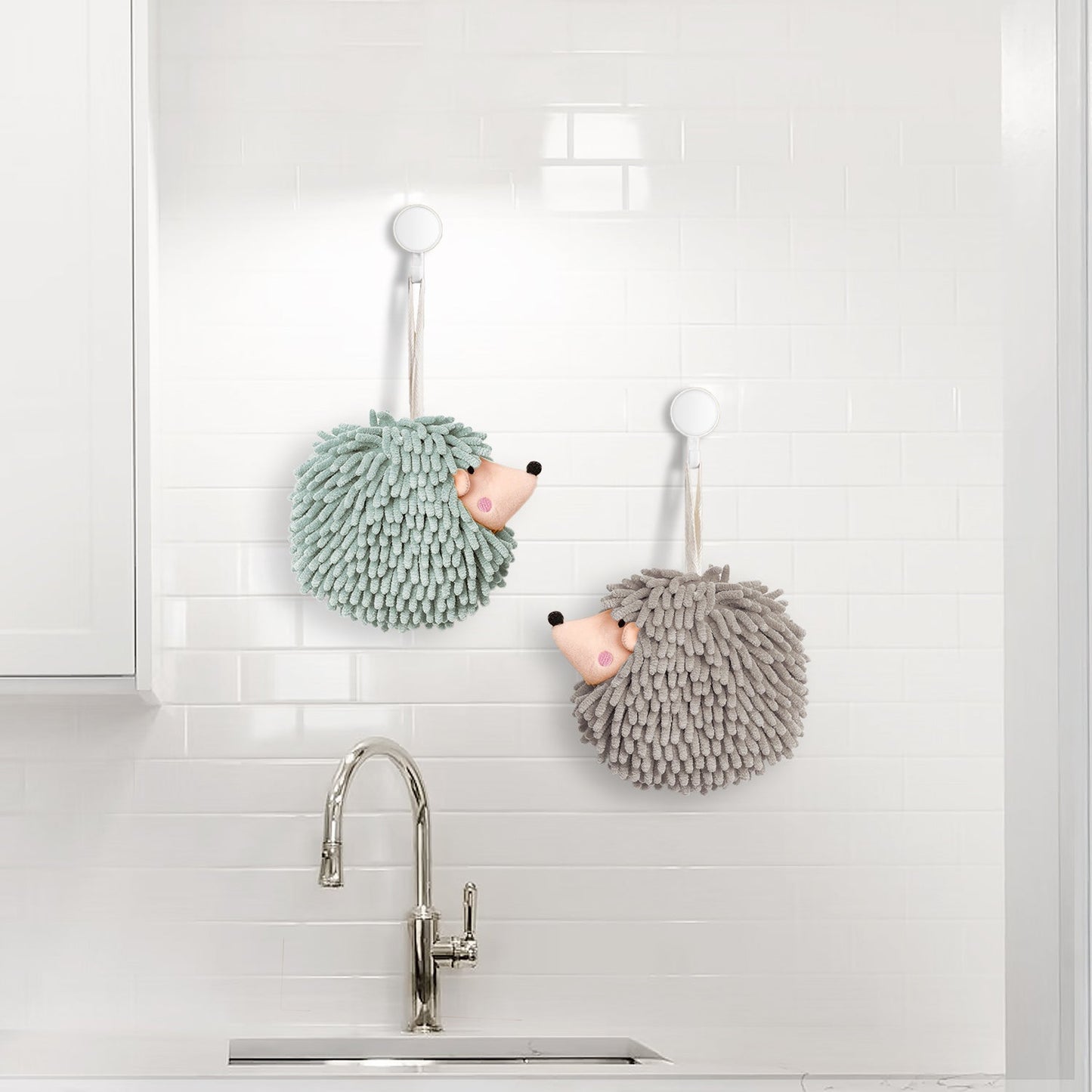 Hedgehog Hand Towels Pack of 2 Gray