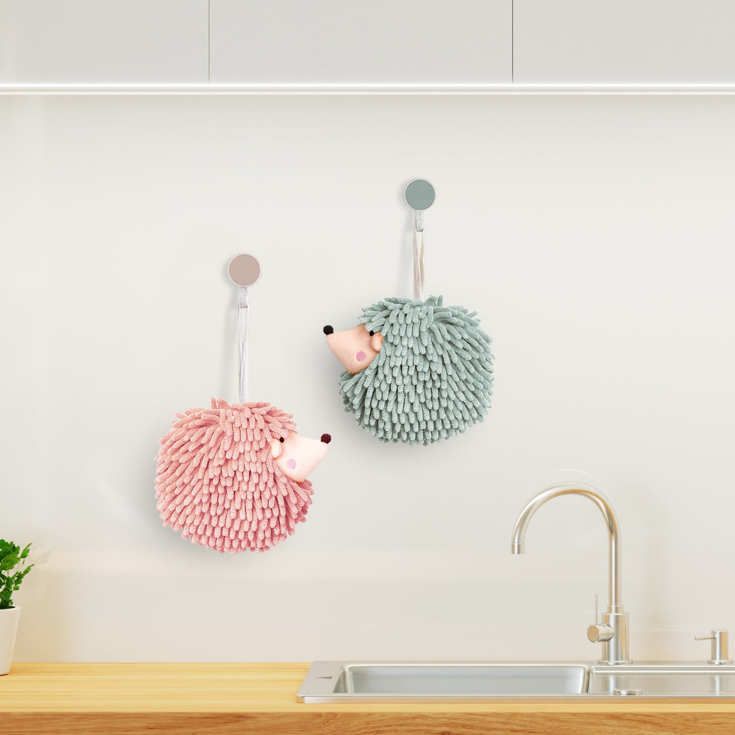 Hedgehog Hand Towels Pack of 2 Mint
