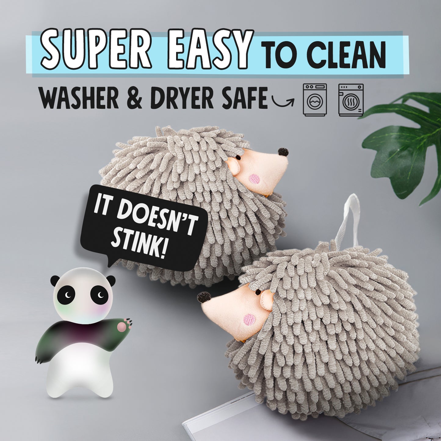 10-Piece Smiley Hedgehog Hand Towel Set