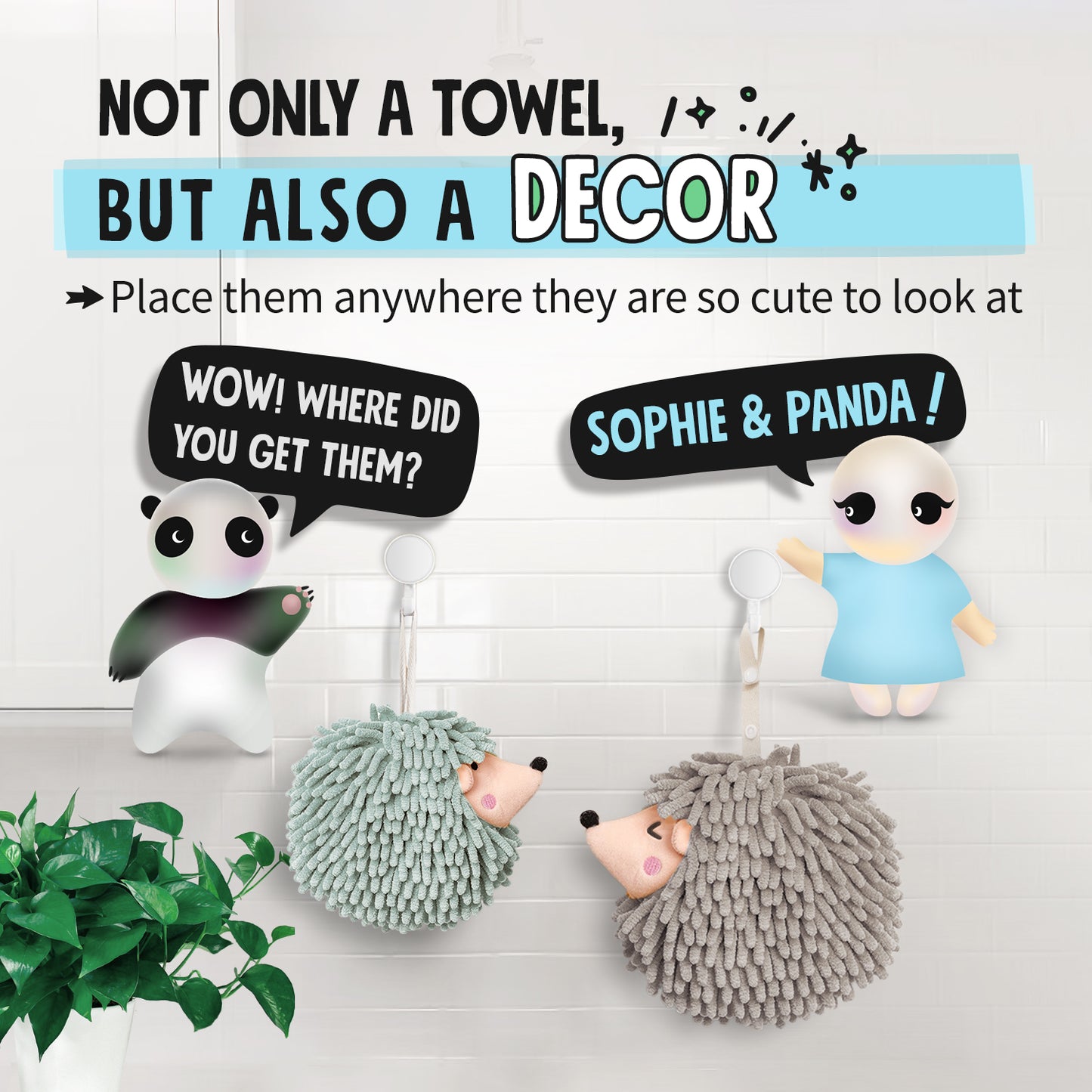 10-Piece Winky Hedgehog Hand Towel Set