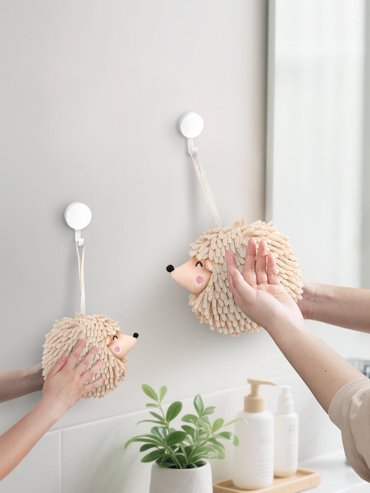 Smiley Hedgehog Hand Towel Pack of 2 (Big+Small) Beige
