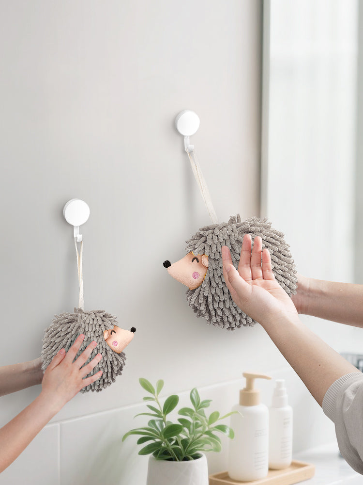 Smiley Hedgehog Hand Towel Pack of 2 (Big+Small) Gray