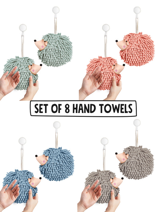 8-Piece Hedgehog Hand Towel Set