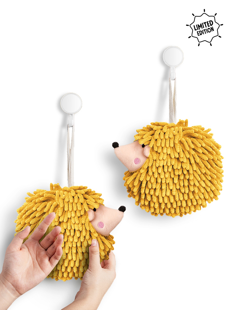 Hedgehog Hand Towels Pack of 2 Yellow