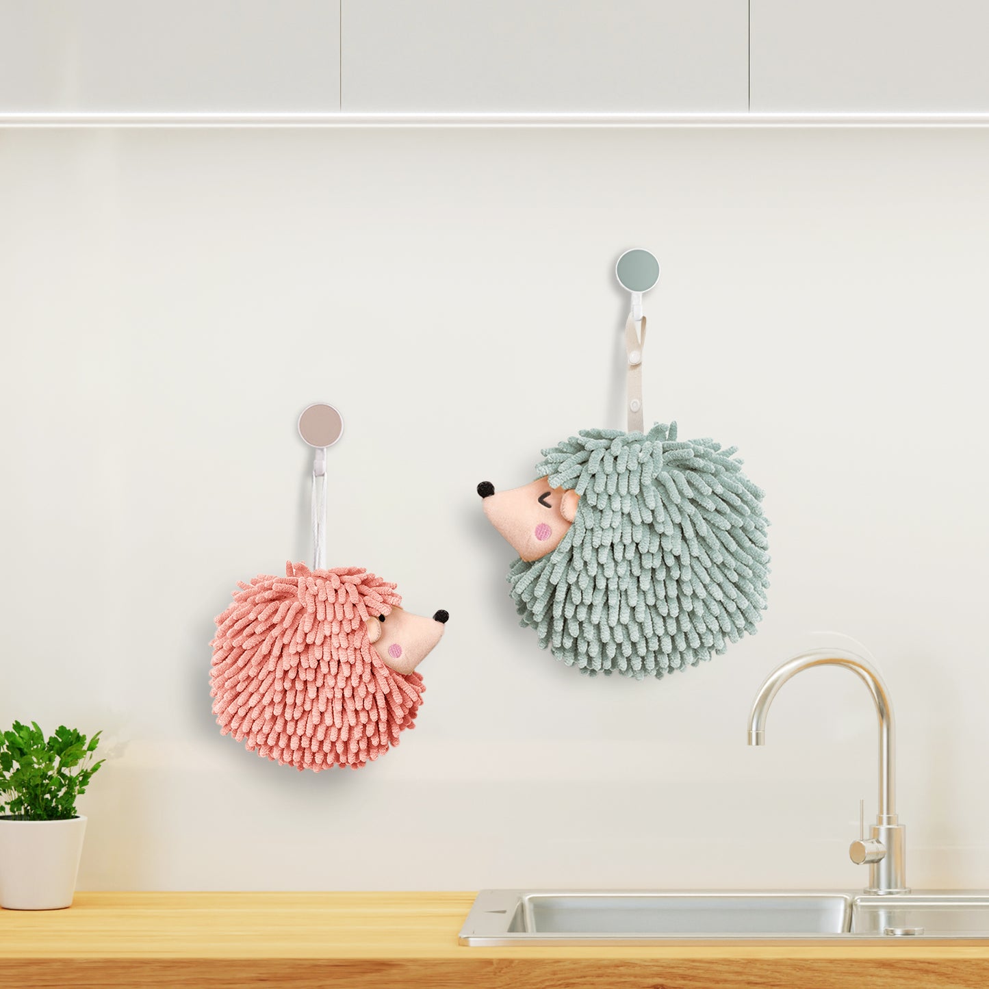 Hedgehog Hand Towels Pack of 2 Gray