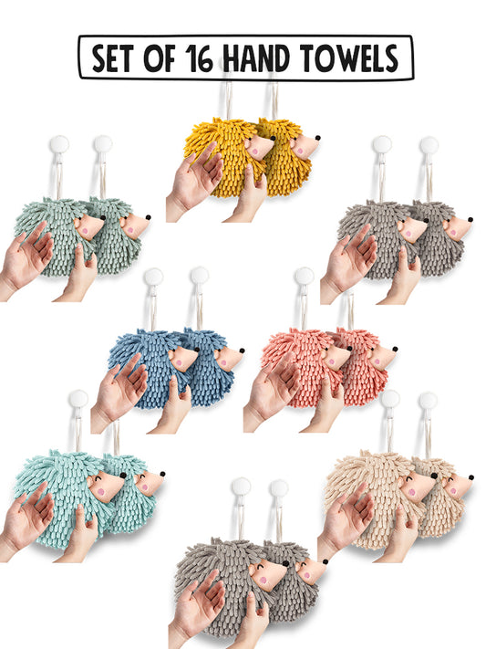 16-Piece Hedgehog Hand Towel Set