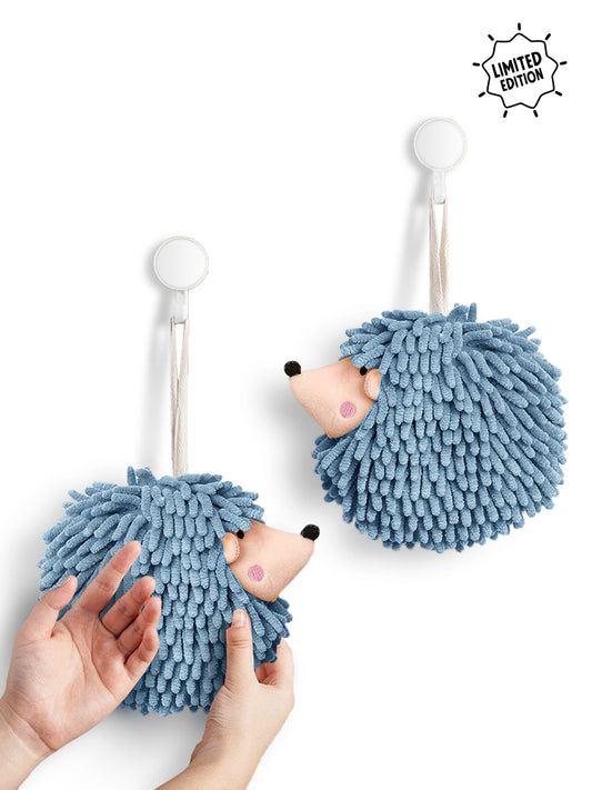 Hedgehog Hand Towel Pack of 2 Blue