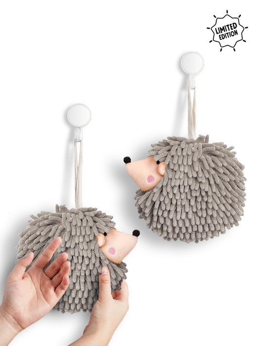 Hedgehog Hand Towels Pack of 2 Gray