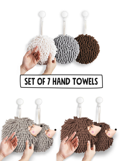 7-Piece Gray-Brown Accent Hand Towel Collection