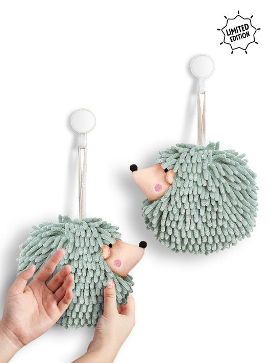 Hedgehog Hand Towels Pack of 2 Mint