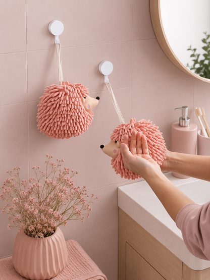Hedgehog Hand Towels Pack of 2 Pink