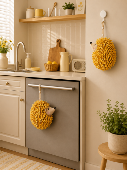 Hedgehog Hand Towels Pack of 2 Yellow