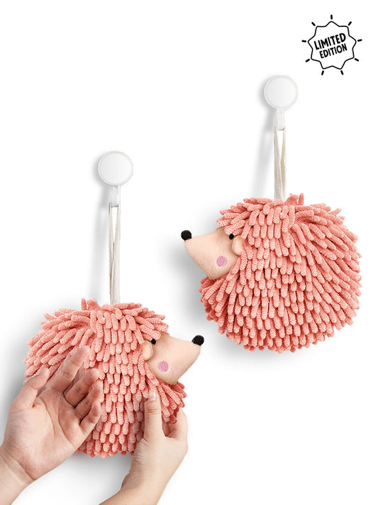 Hedgehog Hand Towels Pack of 2 Pink