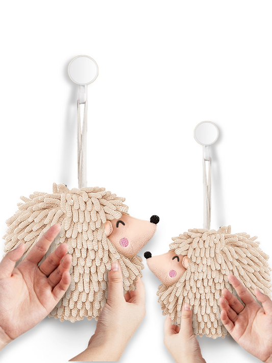Smiley Hedgehog Hand Towel Pack of 2 (Big+Small) Beige