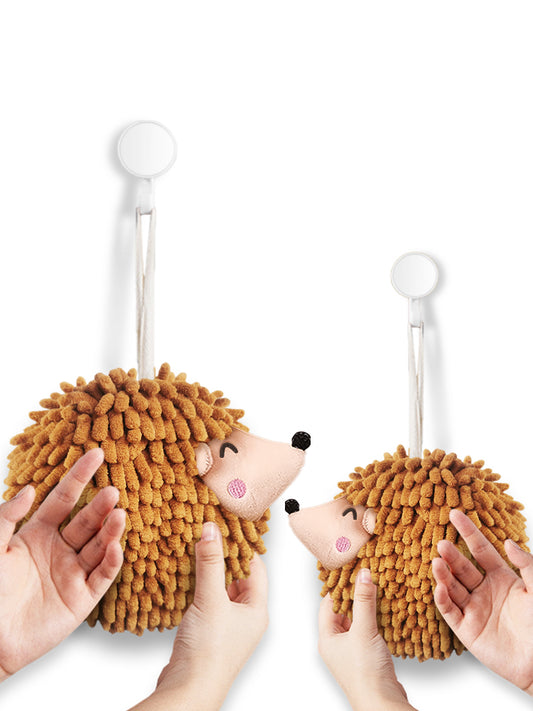 Smiley Hedgehog Hand Towel Pack of 2 (Big+Small) Golden Brown