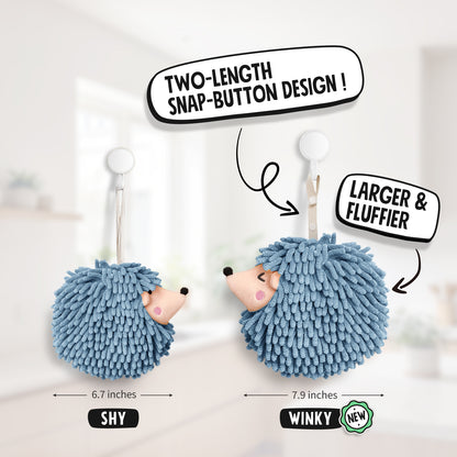 Hedgehog Hand Towel Pack of 2 Blue