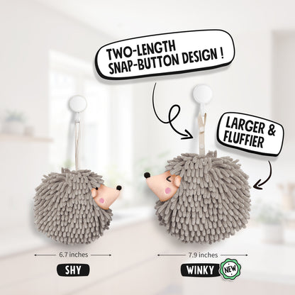 Hedgehog Hand Towels Pack of 2 Gray