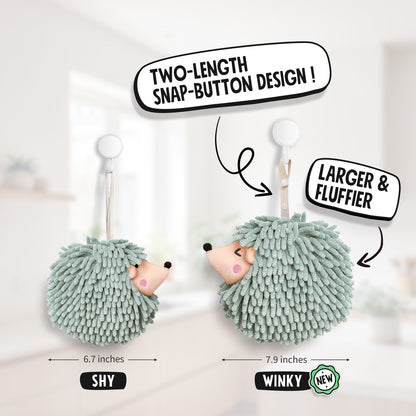 Hedgehog Hand Towels Pack of 2 Mint