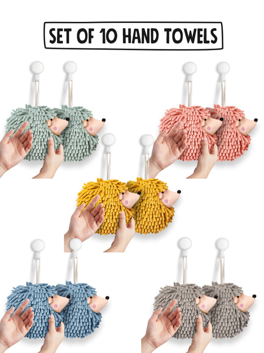 10-Piece Hedgehog Hand Towel Set