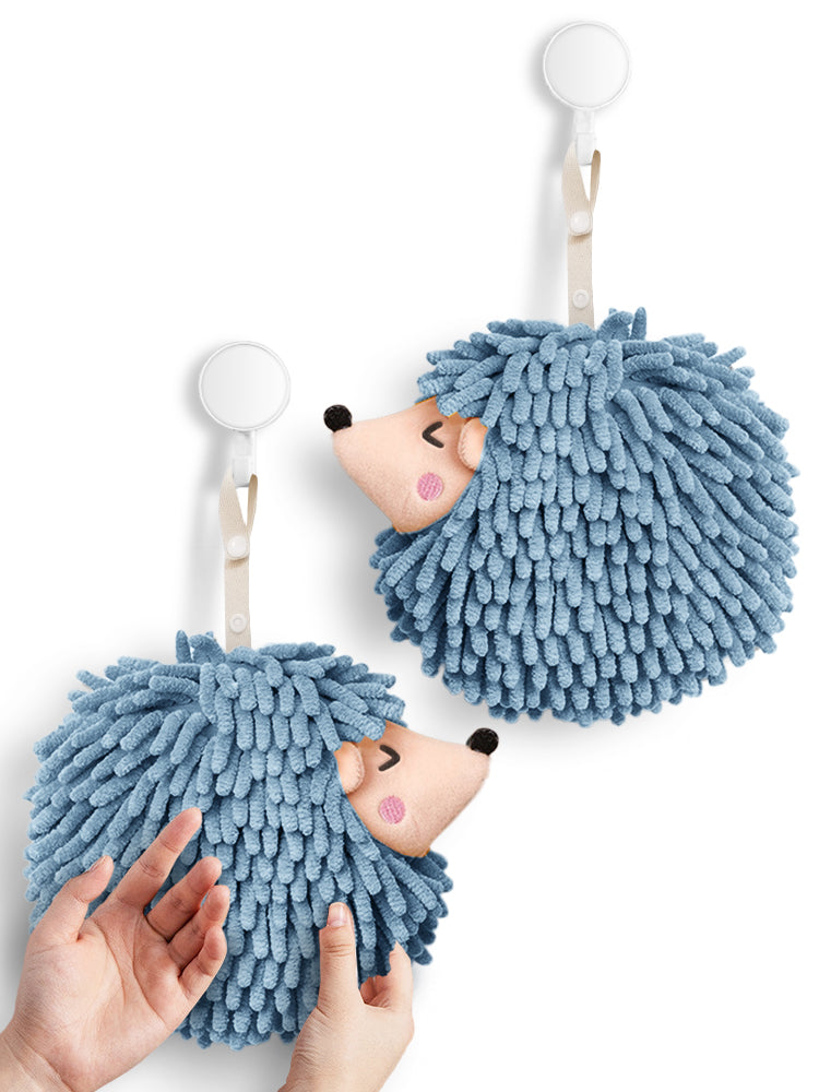 Hedgehog Hand Towel Pack of 2 Blue