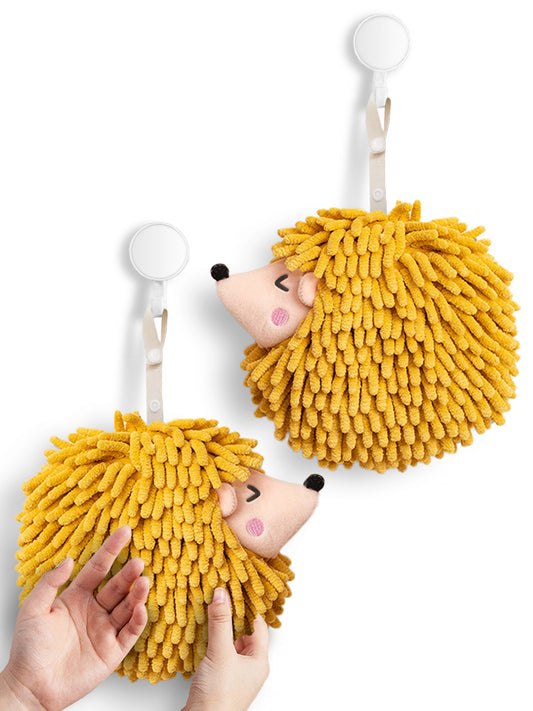 Hedgehog Hand Towels Pack of 2 Yellow