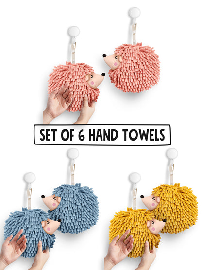 6-Piece Winky Hedgehog Hand Towel Set • Exclusive Offer