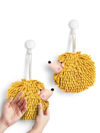 Hedgehog Hand Towels Pack of 2 Yellow