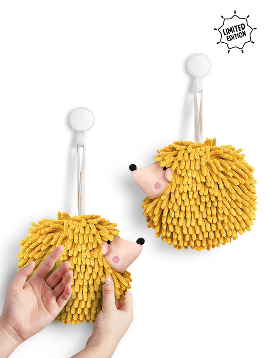 Hedgehog Hand Towels Pack of 2 Yellow