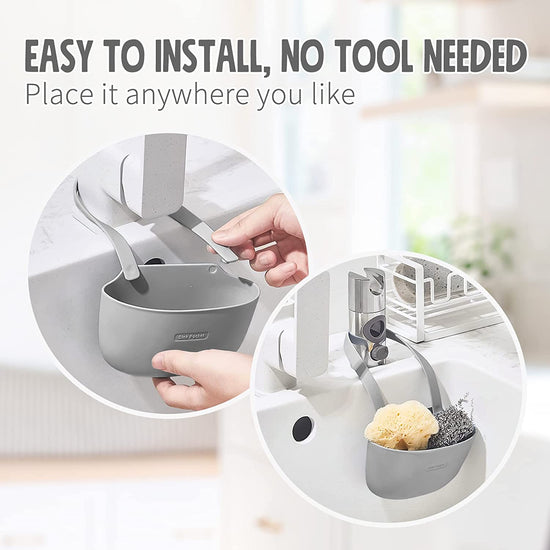 Produktbild von SUQ Pack Of 2 Silicone Sink Organiser, Sponge Holder, Sink Organiser, Kitchen, Bathroom Organiser, Silicone For Sponges, For Counter Bathroom, Kitchen Or Sink, Soap Dispenser For Sink